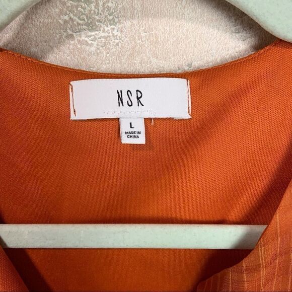 LIKE NEW NSR Orange, Long Sleeve, Plaid Dress X13 - Picture 6 of 7